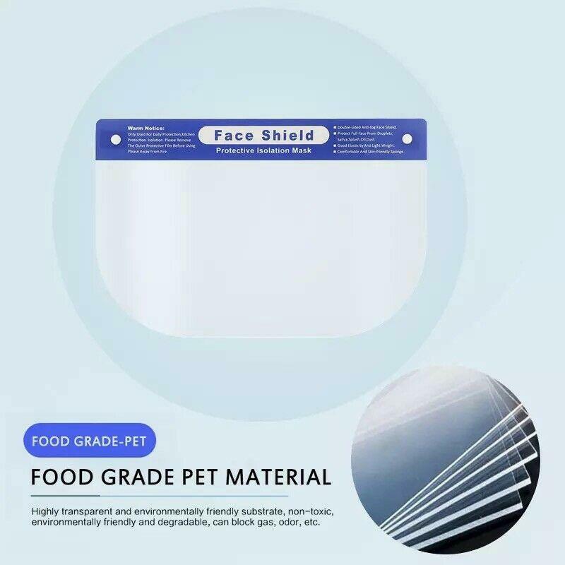 LOT 5 Safety Full Face Shield Guard Protector Mask Head Band Elastic Reusable