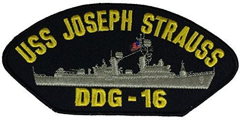 USS JOSEPH STRAUSS DDG-16 PATCH NAVY SHIP GUIDED MISSILE DESTROYER ADAMS CLASS