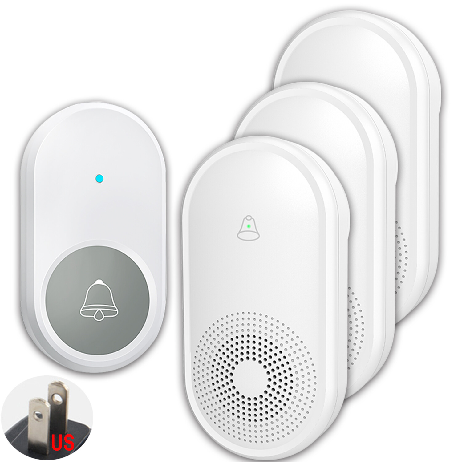 New wireless doorbell, 3 Receivers,Elderly sos call button,caregiver pagers