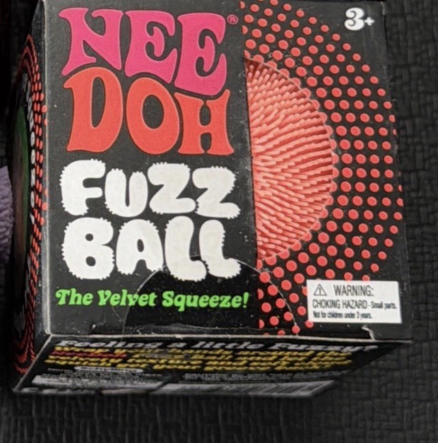 Nee Doh Needoh Fuzz Ball Velvet Squeeze Stress Fidget Sensory Toy TikTok Orange