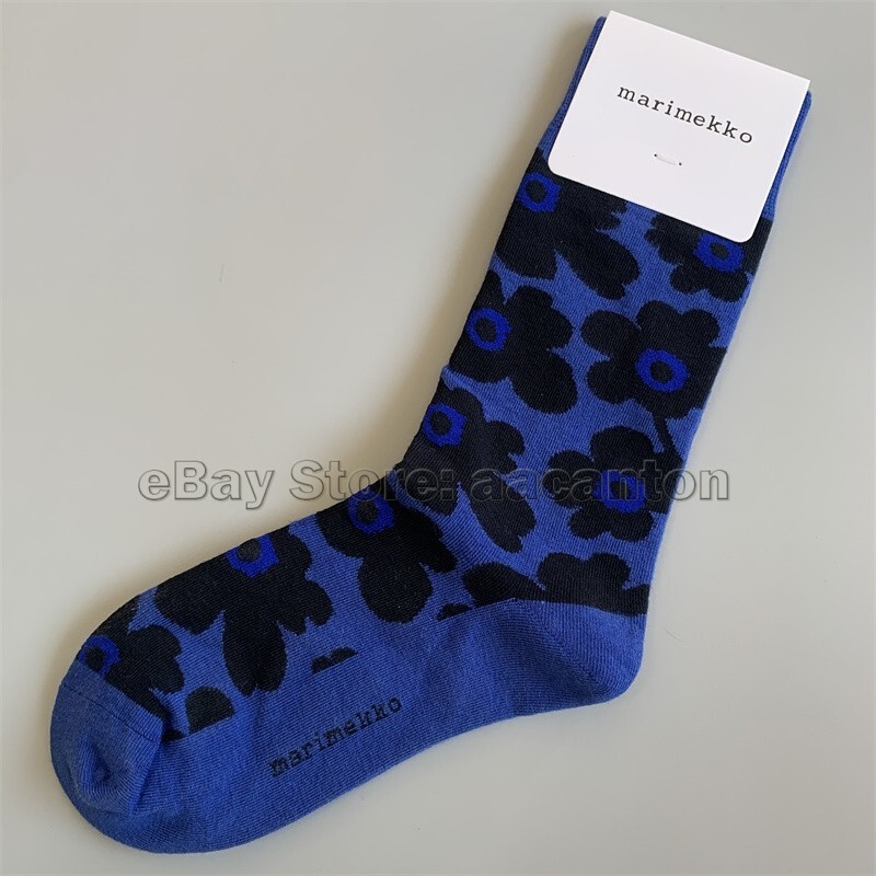 Marimekko Women's Flower Kint Socks Four Seasons Retro Stockings Size 35-40 New