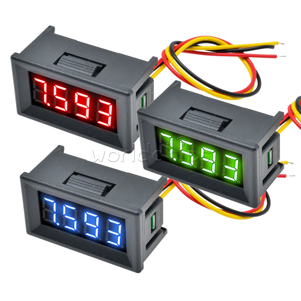 0.36" Digital 3-Wires LED Panel Display 4-Bit DC 0-100V Voltmeter Meter Tester