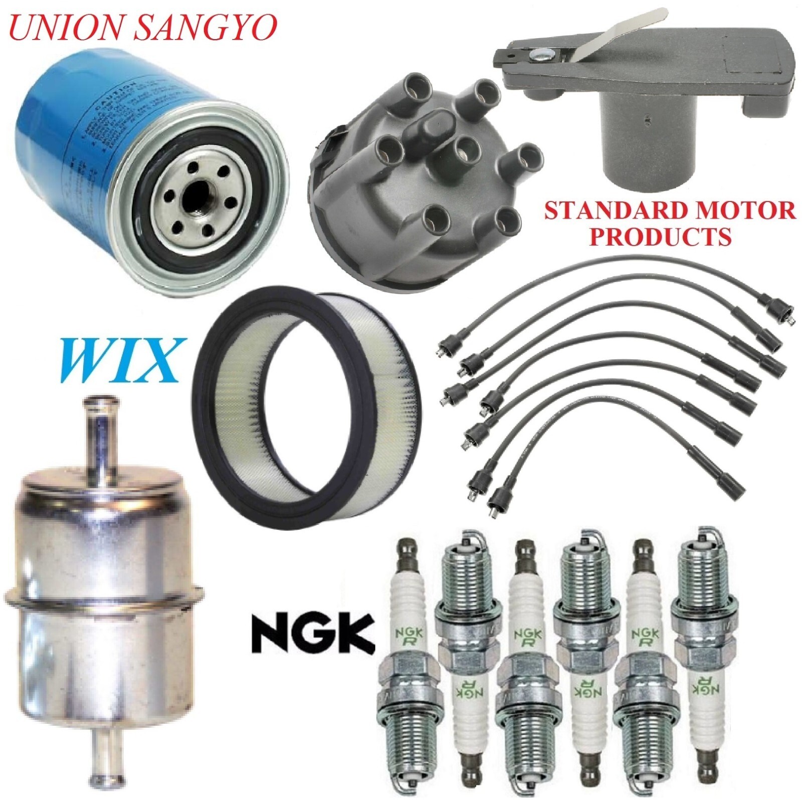 Tune Up Kit Filters Cap Plugs For DODGE W100 PICKUP L6 3.7L; Metal In-Line 69-72