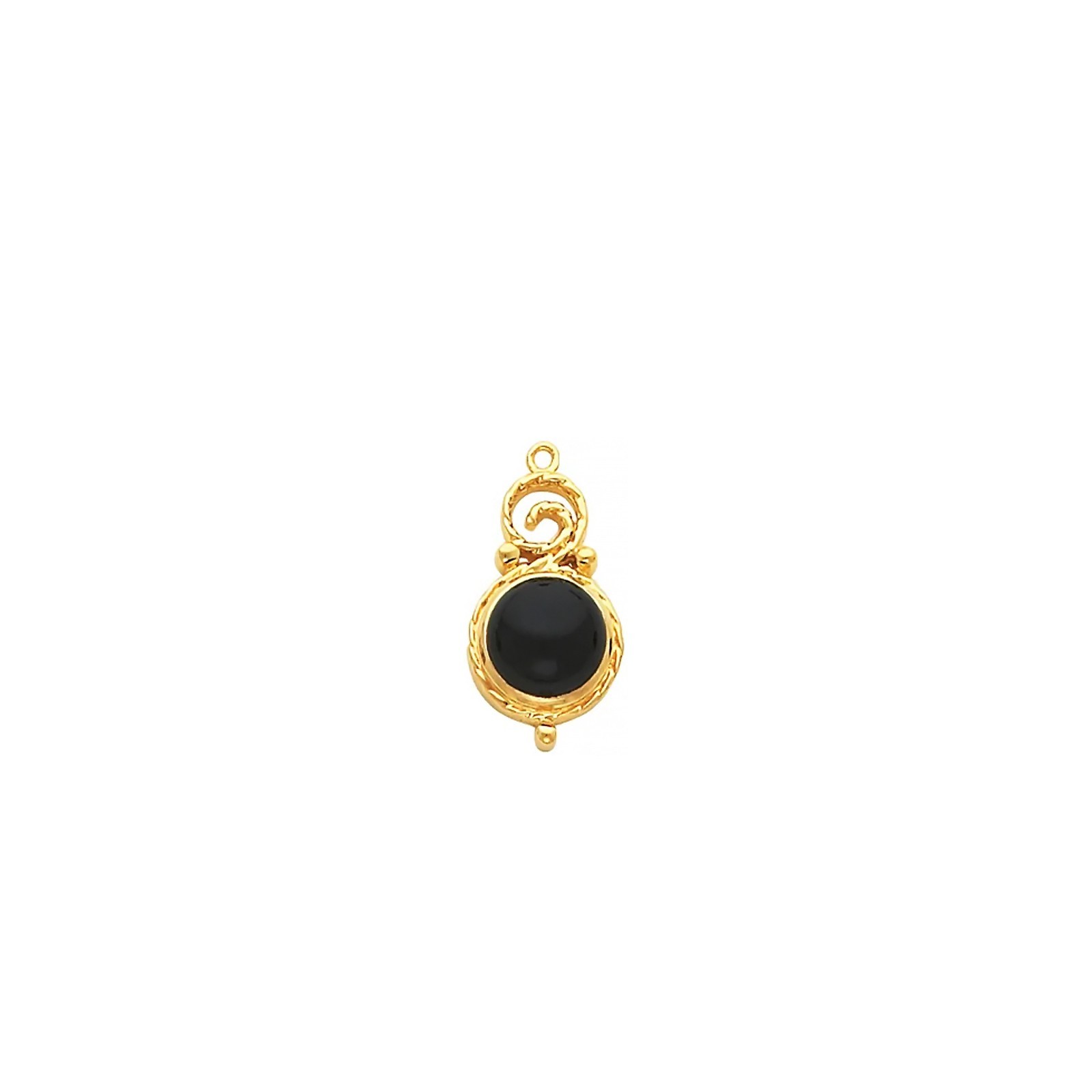 10K 14K Gold 10 mm Round Bezel-Set Dangle