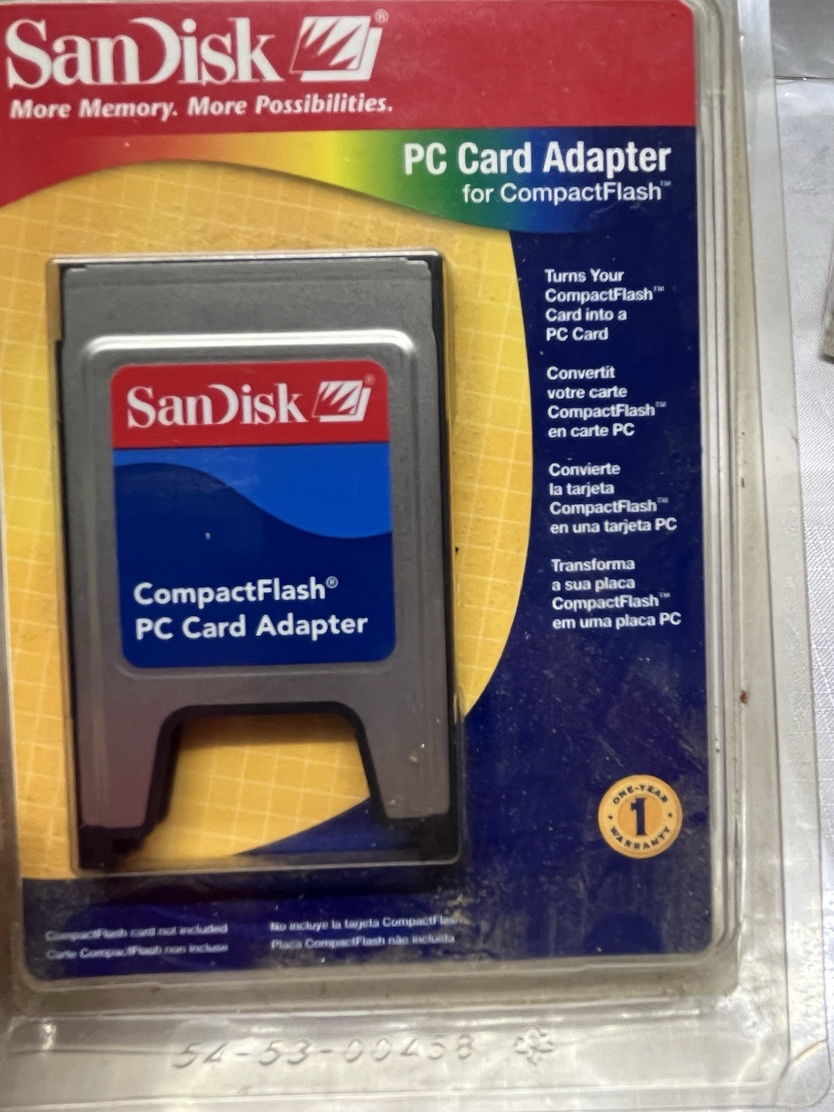 SanDisk PC Card Adapter for CompactFlash SDCF-38 PCMCIA Memory Card Reader NEW