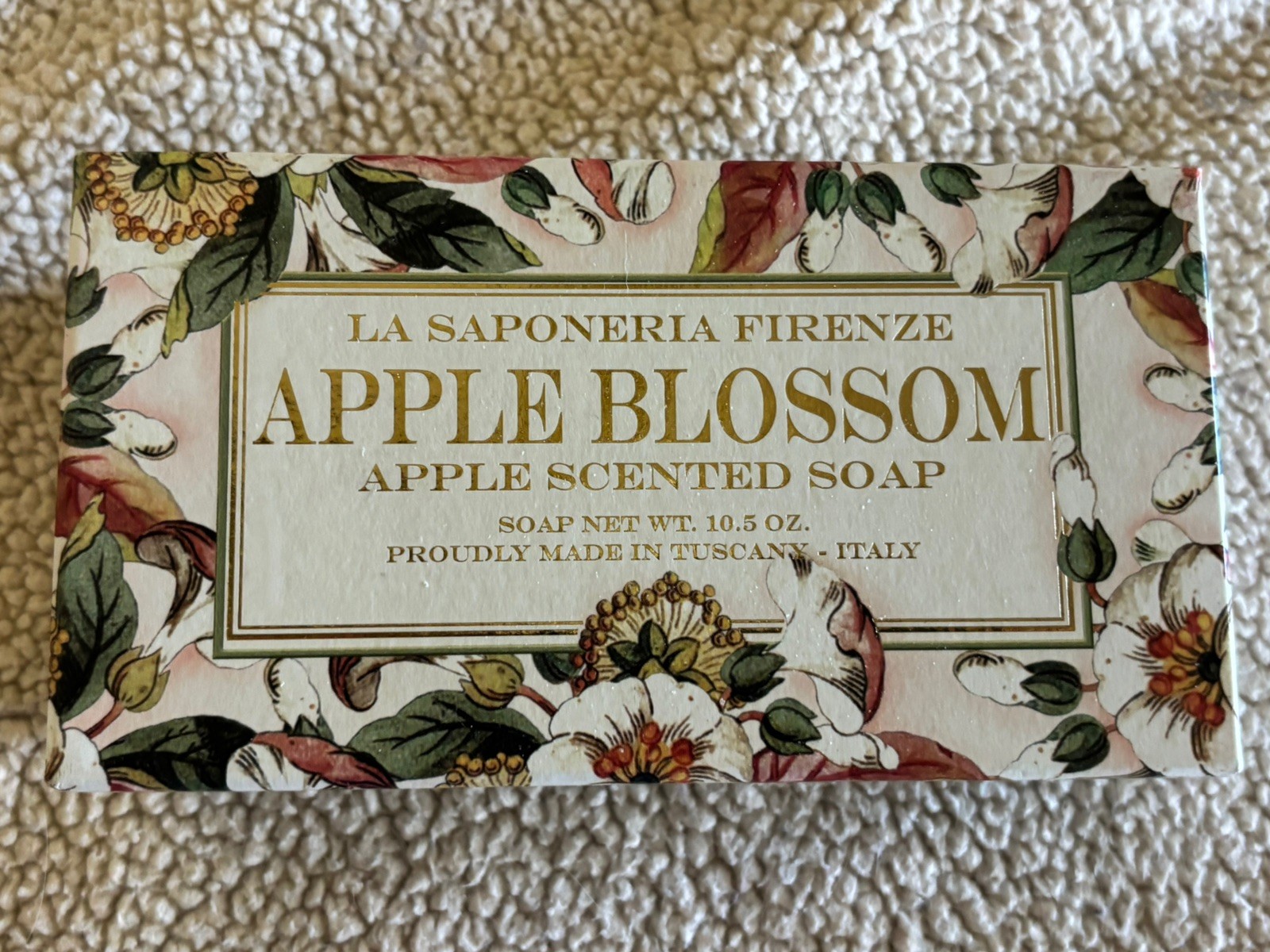 APPLE BLOSSOMS Scented Soap Bar La Saponeria Firenze Tuscany Italy 10.5 NIB