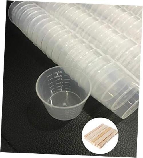 Kbraveo 100 Pack 30ml (1 OZ) Plastic Clear Graduated Cups Transparent Scale