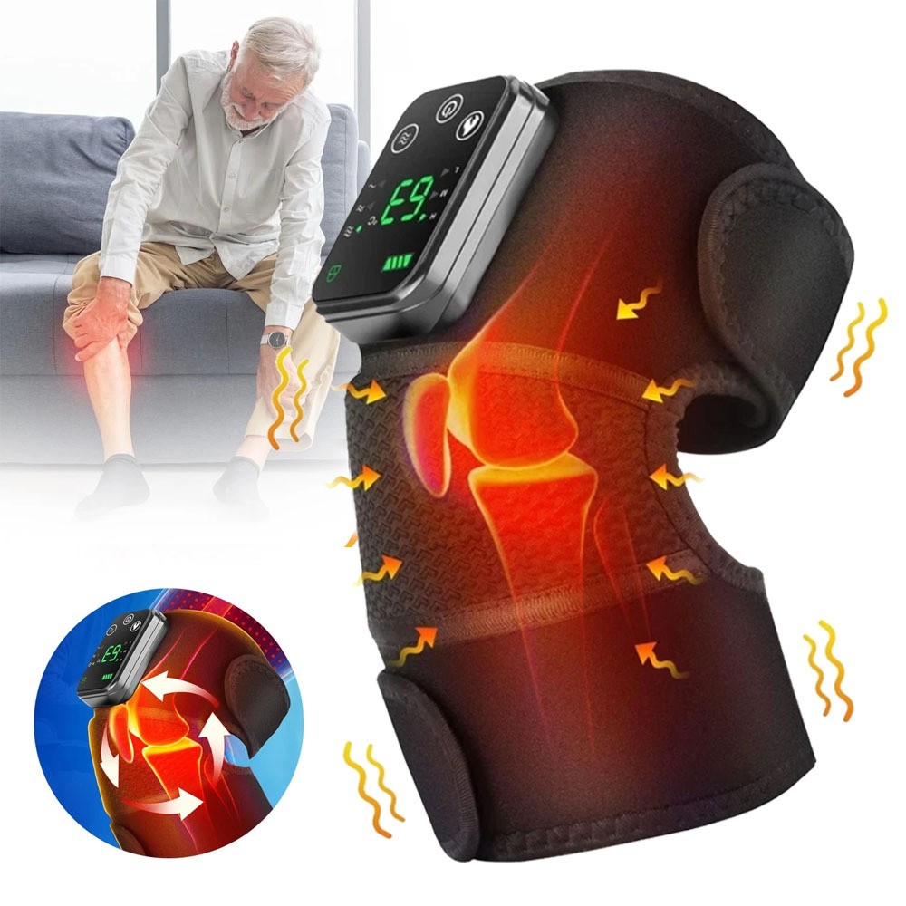 3in1 Electric Knee Massager with Heat Vibration Joint Brace Shoulder Pain Relief
