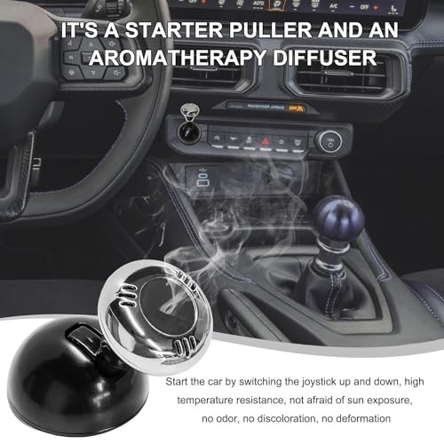 Metal Joystick Car Push Start Button Cover, Universal One-Touch Start Silver