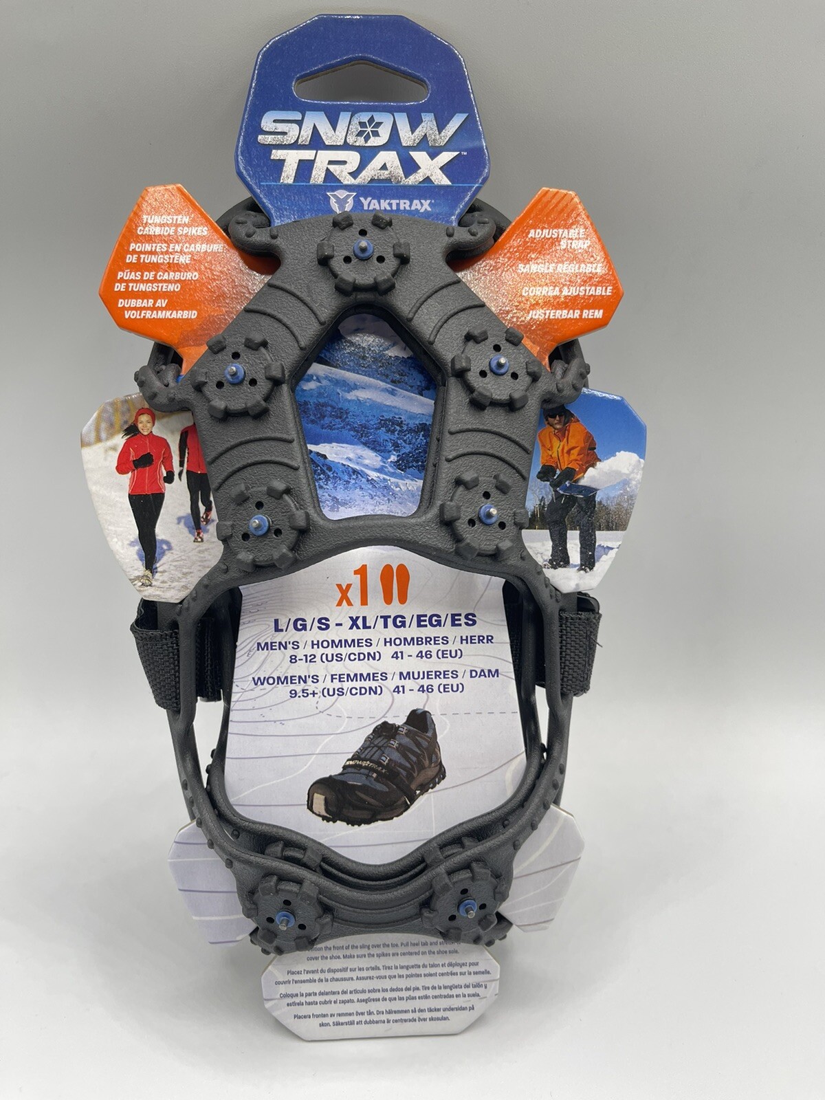 SNOW TRAX YAKTRAX L XL Men 8-12 Wmns 9.5+ Traction Gear For Shoes Boots SNOWTRAX