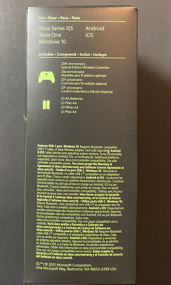 Microsoft XBOX Wireless Controller [ 20th Anniversary Special Edition ] NEW