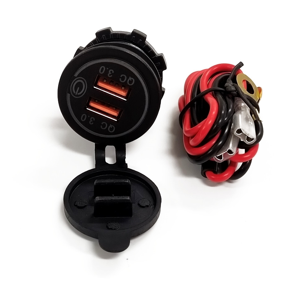 2X Car 12V USB Outlet Quick Charge Socket 3.0 Dual USB Power Outlet Touch Switch