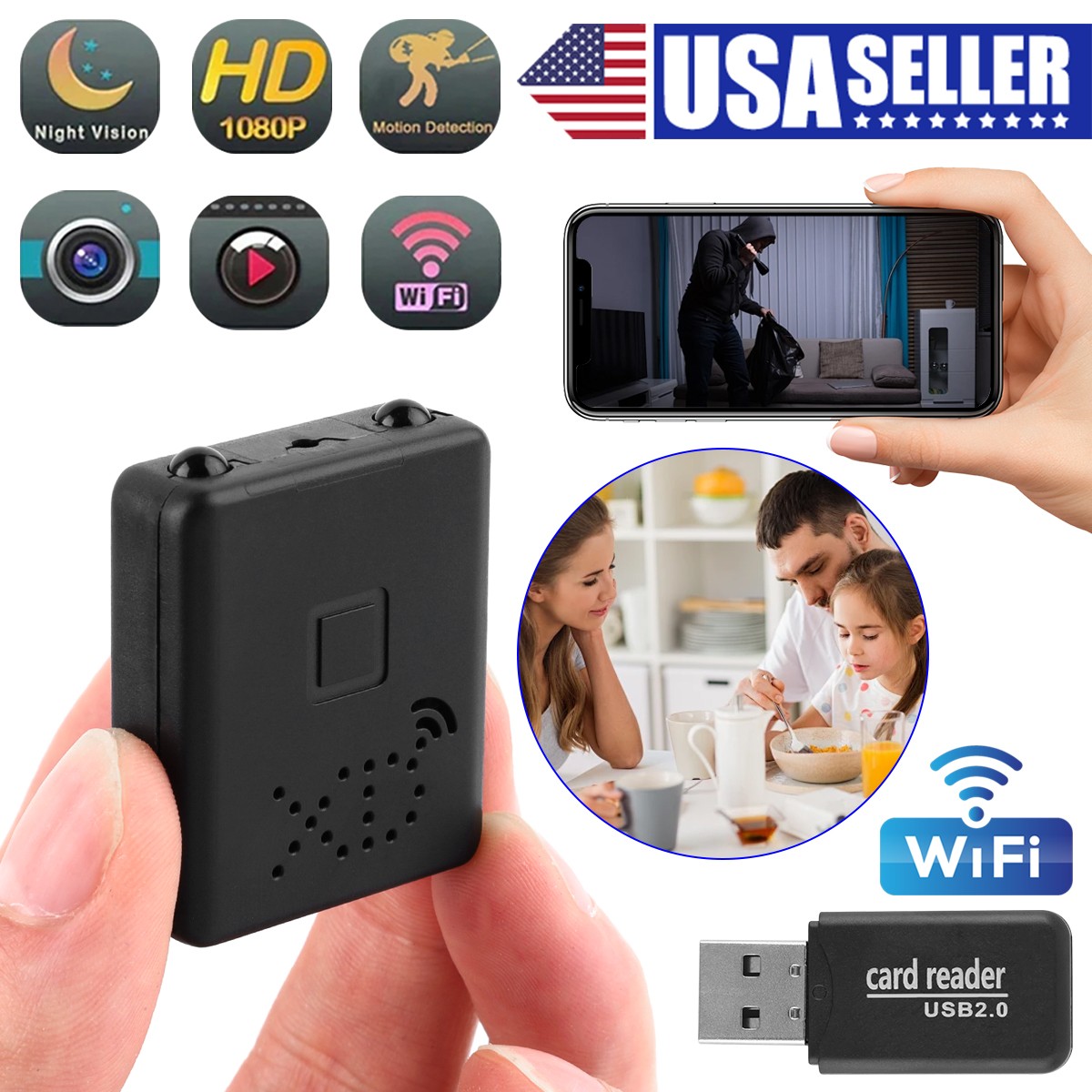 Mini Wireless 1080P Wifi Camera IP Home Security XD Night Vision Motion Cam DVR