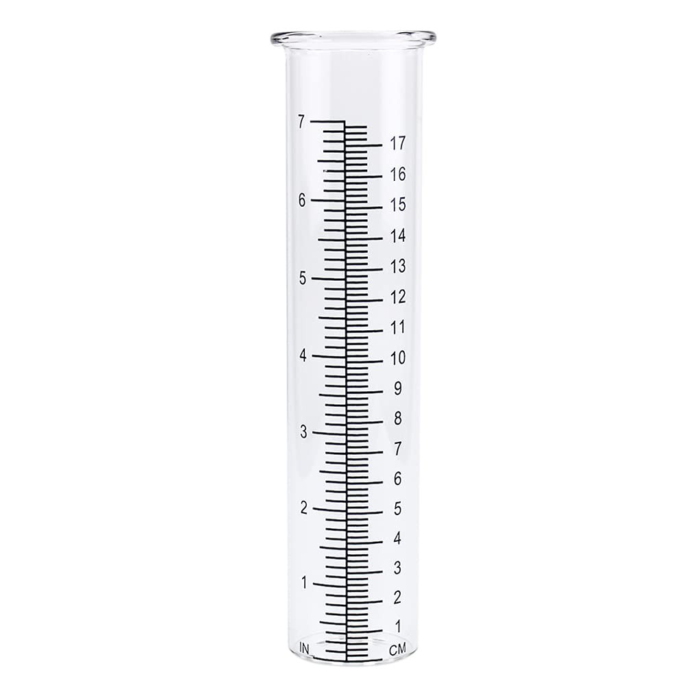 QMET 7" Capacity Rain Gauge Glass Replacement Tube for Yard Garden 1PC