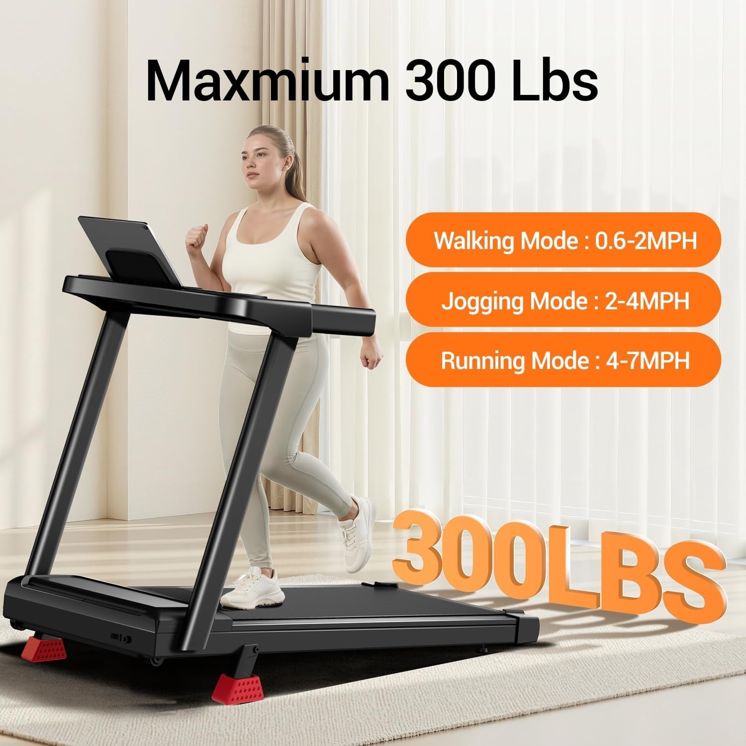 Trotadora Electrica Caminadoras Para Hacer Ejercicio Con Inclinación 14% 300 Lbs