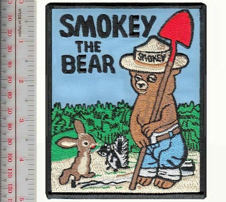 Smokey Bear Smokey Junior & his Friends Design Patch Blue large NO TARIFF