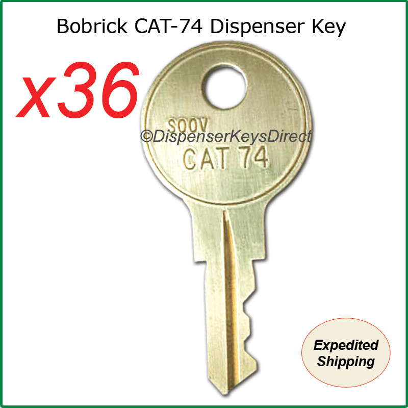 Bobrick #CAT-74 Key - Paper Towel Toilet Tissue Liquid Soap Dispenser - 36 Keys
