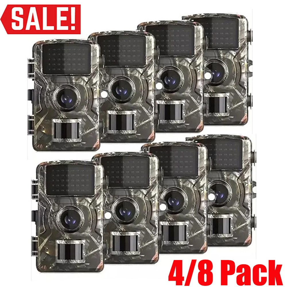 4/8 Pack Wildlife Hunting Trail Camera 1440P Game Camera with Clear Night Vision