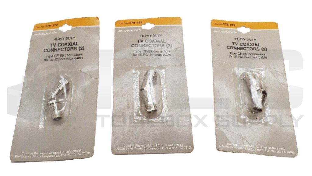 LOT OF 3 SEALED NEW PACK OF 2 ARCHER 278-222 TV COAXIAL CONNECTORS CF-59 TOTAL 6