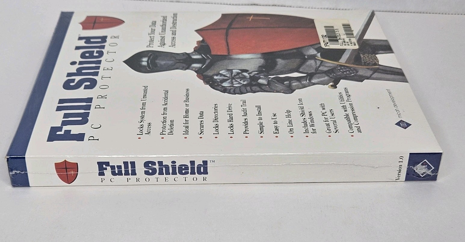 Rare Sealed Full Shield PC Protector Micah DOS 3.5" Diskettes Windows PC Big Box
