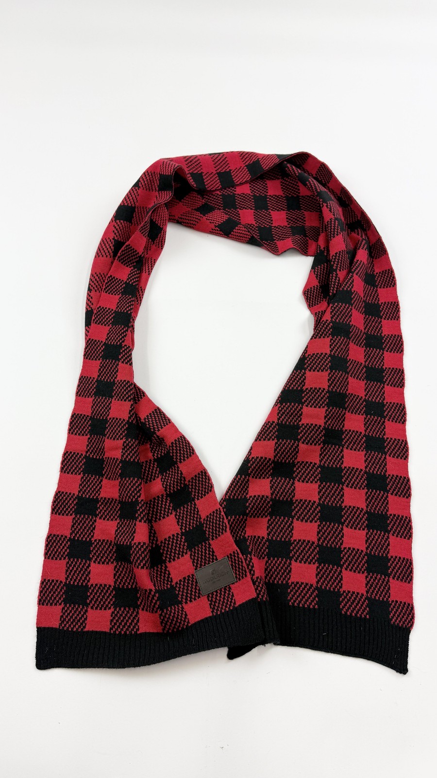 Woolrich Scarf Adult Red Black Buffalo Plaid Winter Knit Wool Blend Outdoor Warm