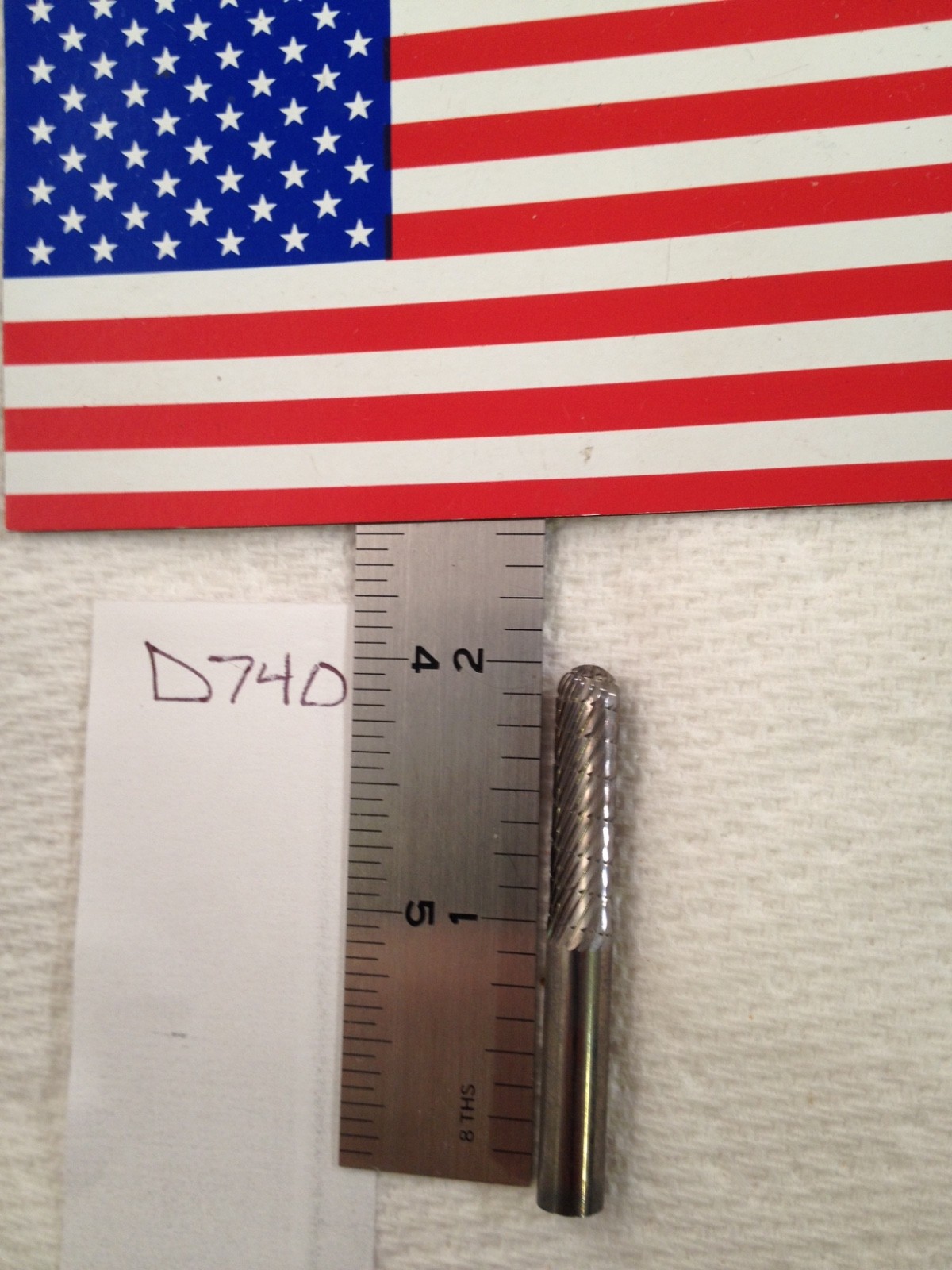 1 NEW USA  1/4" SHANK CARBIDE BURR SC-1L SINGLE LINE CUT. USA.  1" LOC (D740)