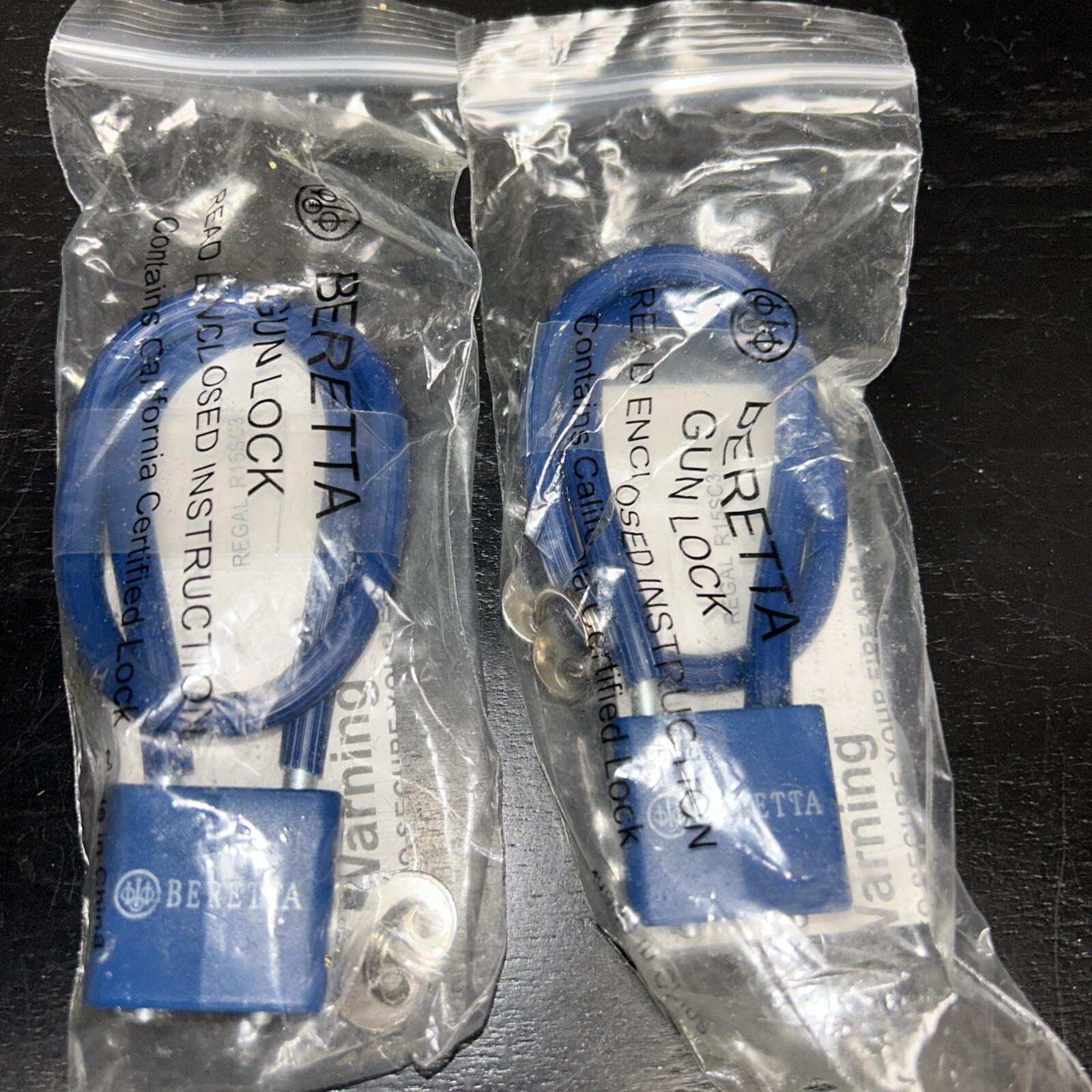 Regal 15" R15SC3 Beretta Gun Cable Lock Blue Brand New in Package Lot 2. R15SC3