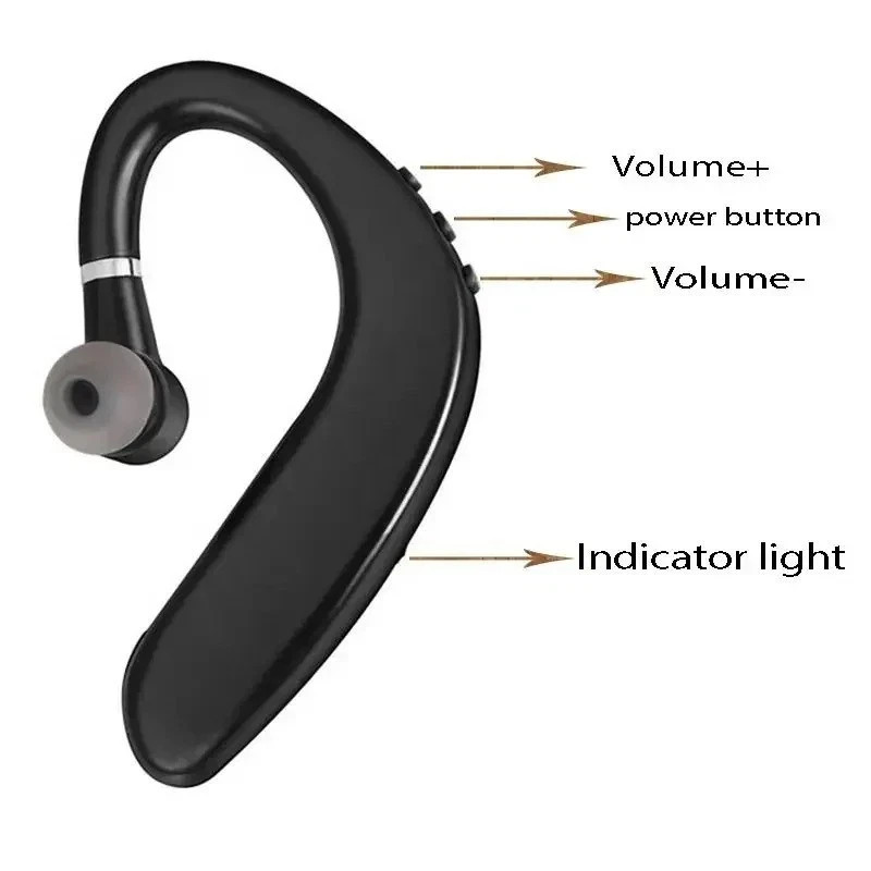 Wireless Bluetooth 5.0 Earpiece Headset Driving Trucker Earbuds Noise Cancelling
