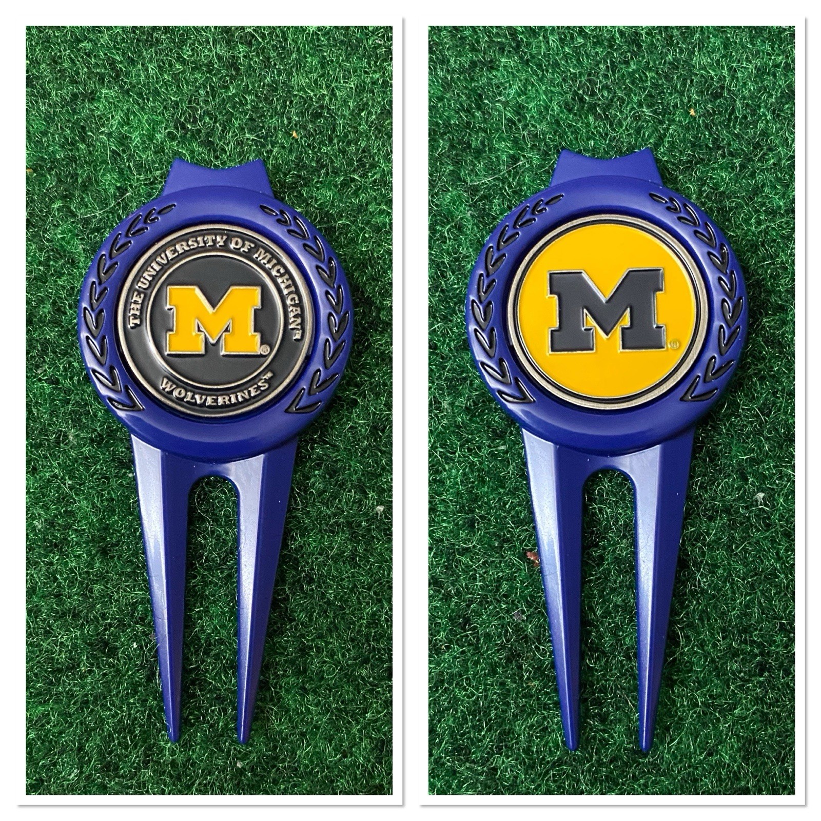 University Of Michigan Wolverines Double Sided Golf Ball Marker W/ Divot Tool