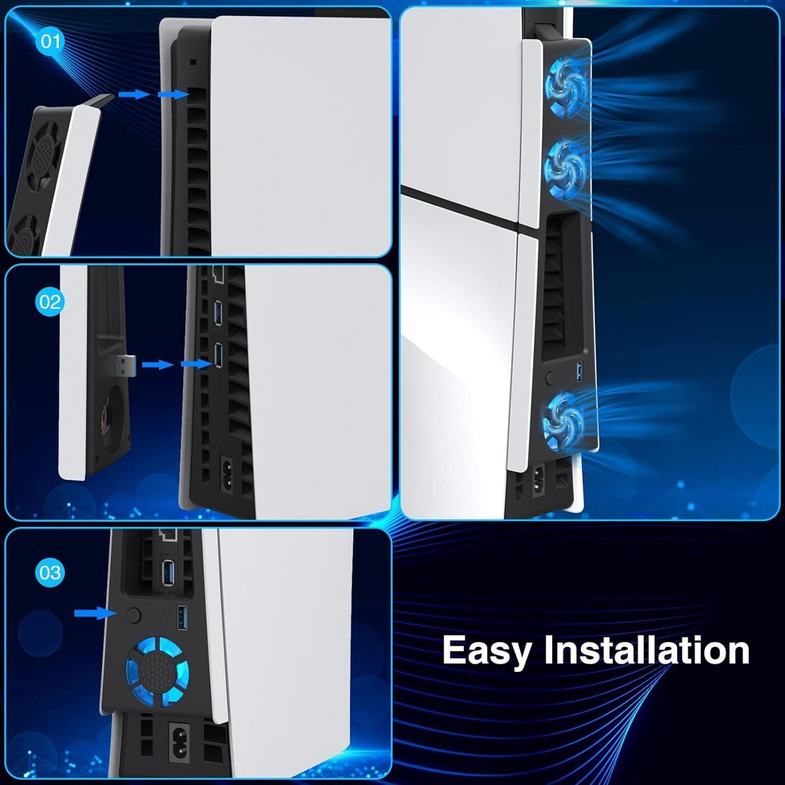 ABS Console Host Cooling Fan Cooler Accessories For Sony PlayStation 5 Slim