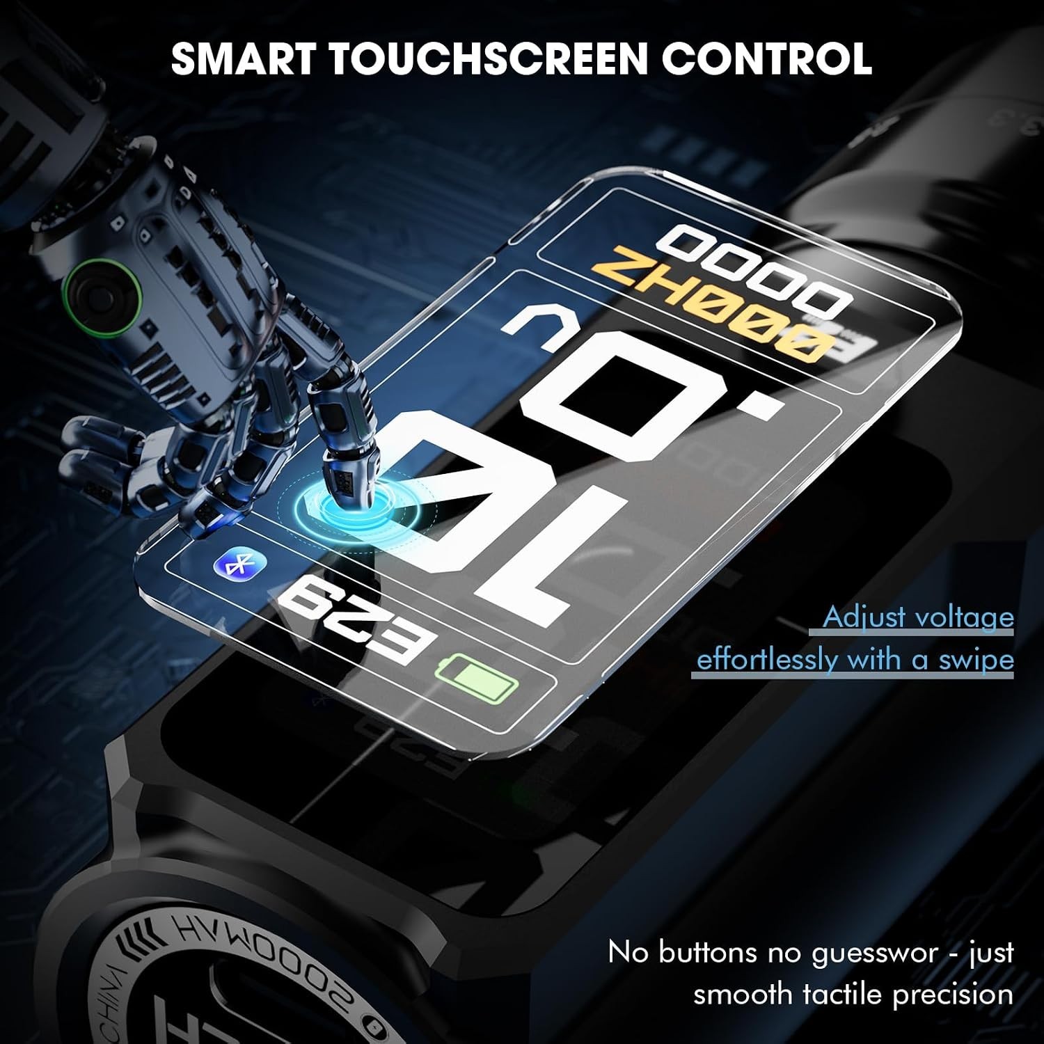 Touchscreen Tattoo Machine, Adjustable Strokes, Black