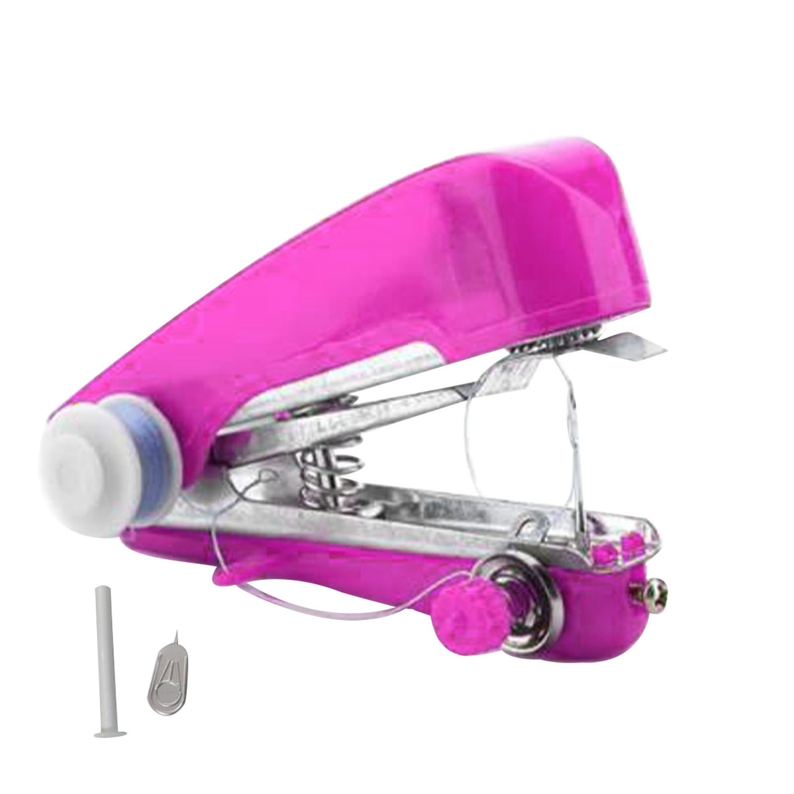 Pink Handheld Sewing Machine Portable Mini Manual Sewing Tool Hand Stitcher N
