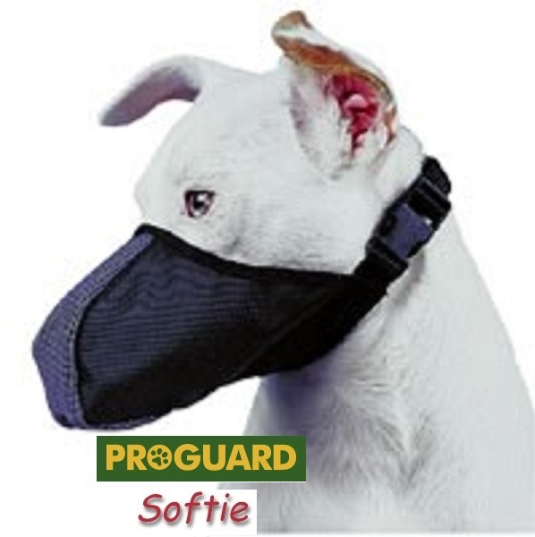 SOFTIE COMFORT DOG MUZZLE ProGuard STRONG Nylon Mesh Quick-Fit,Adjustable,Safer