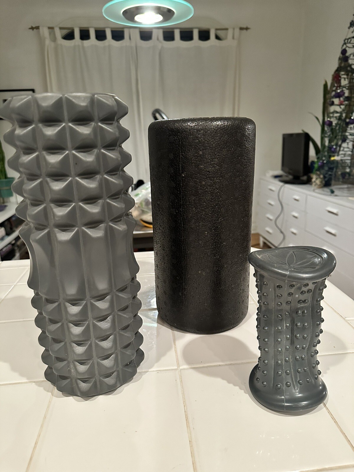 One Spiked Roller, One Regular Foam Roller, And A Foot Roller!
