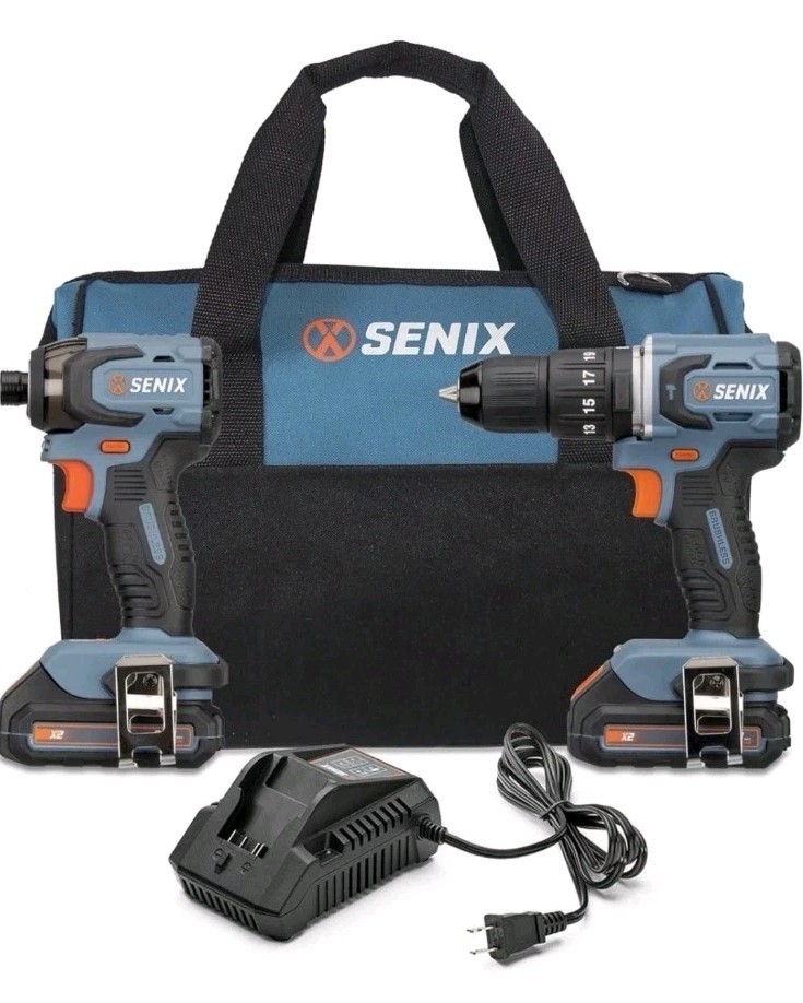 SENIX X2 20V Brushless Cordless 2-Tool Kit Drill/Driver Impact Driver S2K2B2-01