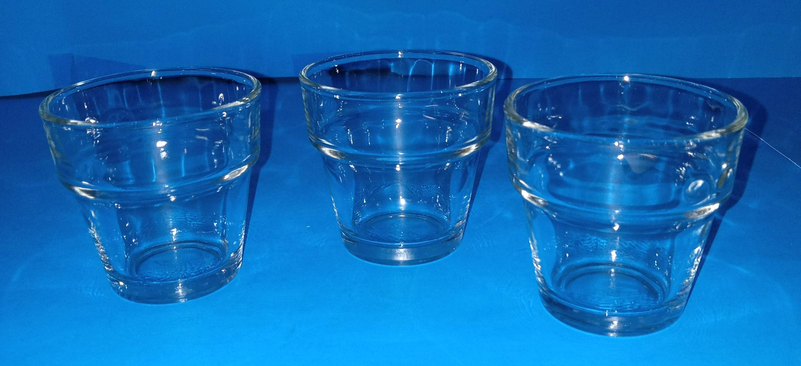 Set of 3 Vintage Crisa Clear Glass Votive Flower Pot Planter  3" x 3"