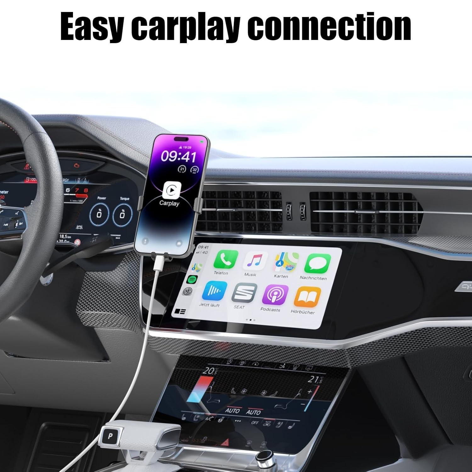 4 Pack Apple CarPlay Cable USB iPhone Charging Cable 3FT Fast MFi White