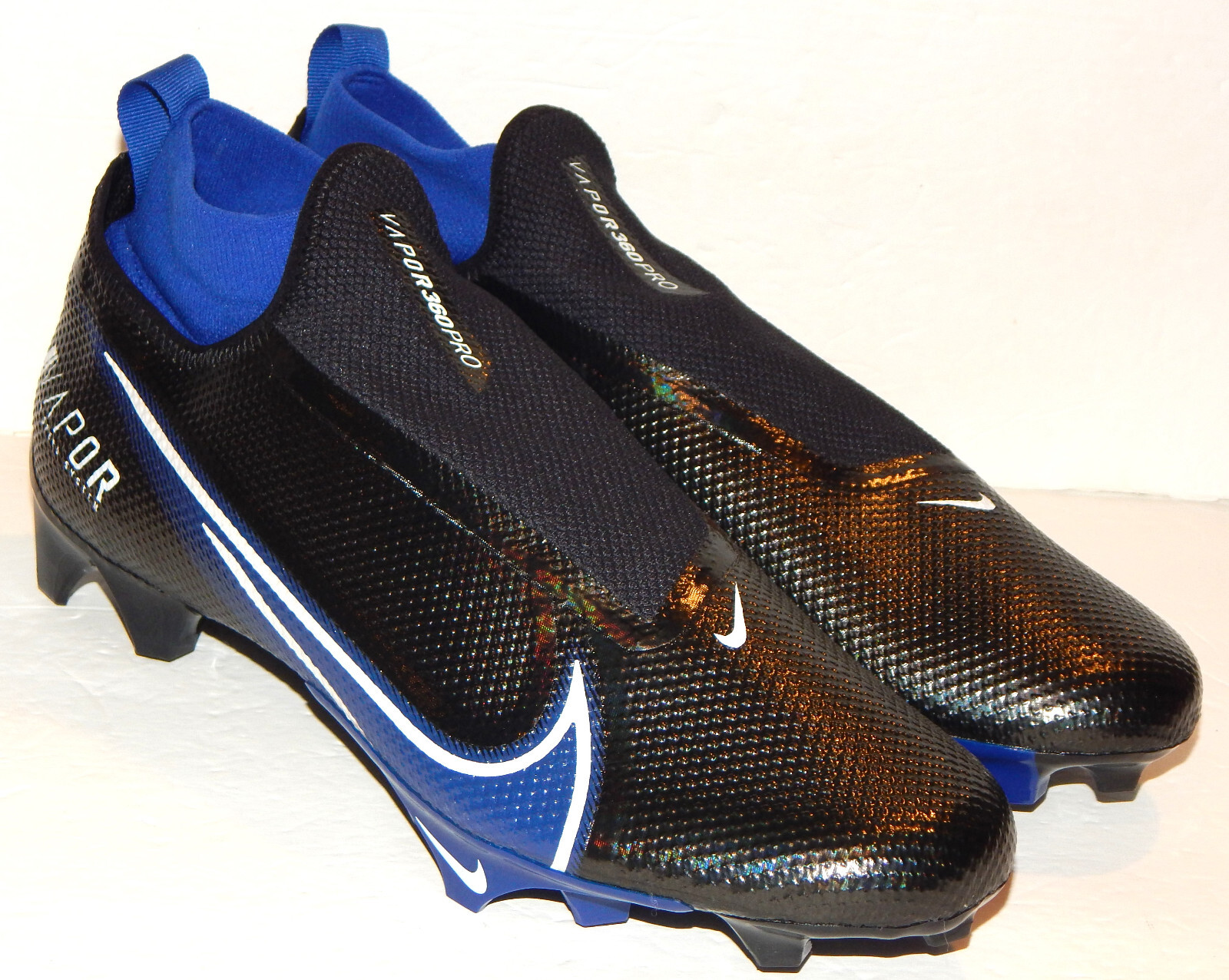 Nike Vapor Edge Pro 360 Football Cleats CV6345-002 Size 14 Black / Blue