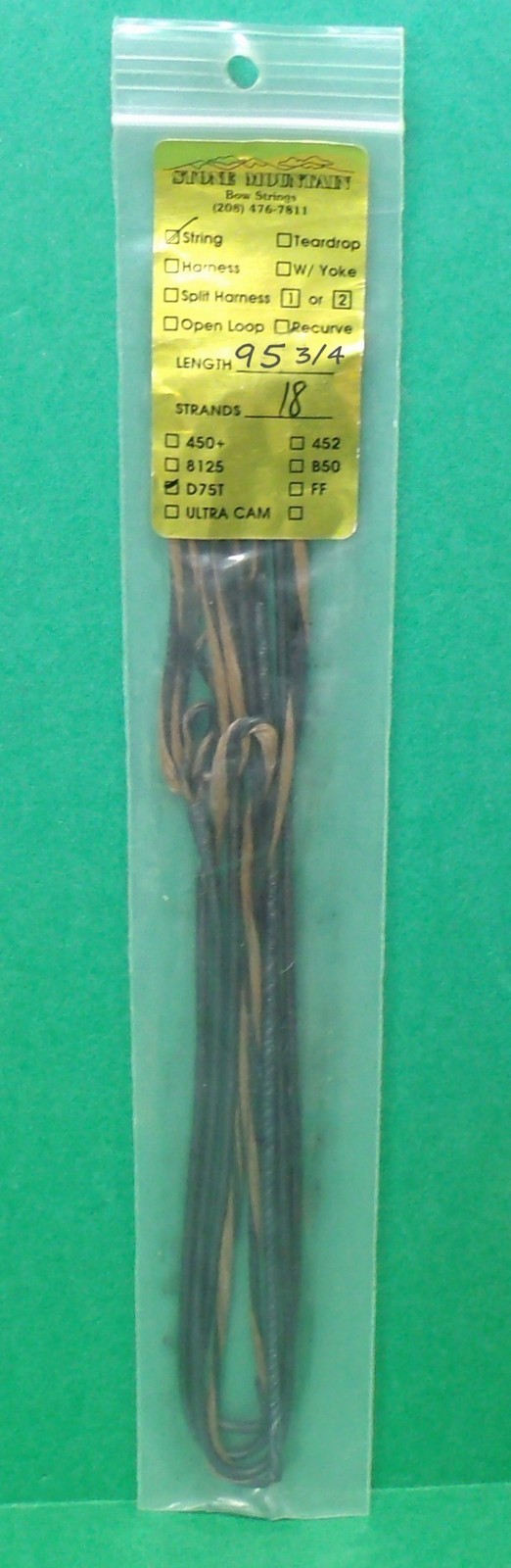 New Stone Mountain Replacement String for Solo Cam & One Cam Bows - 95 3/4" D75T