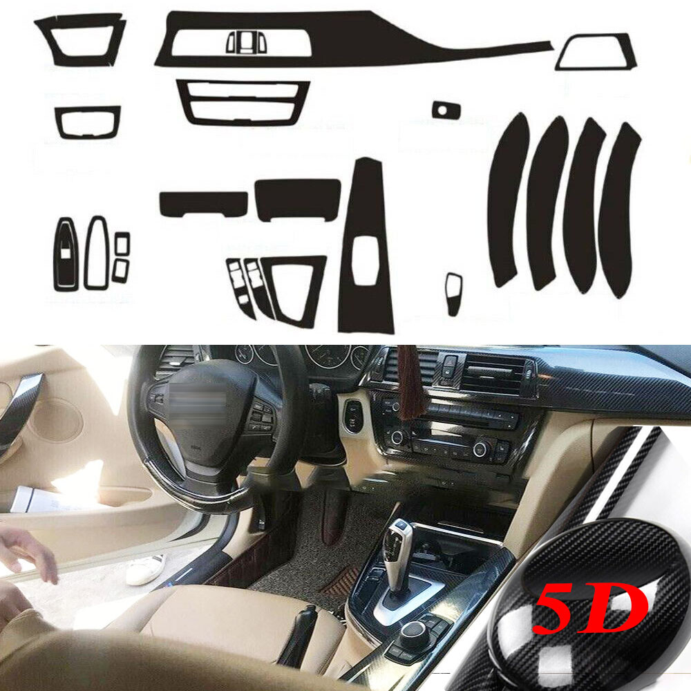 5D Carbon Fiber Car Trim Decal Inner Set For BMW 3 Series F30 328 320i 2013-2018