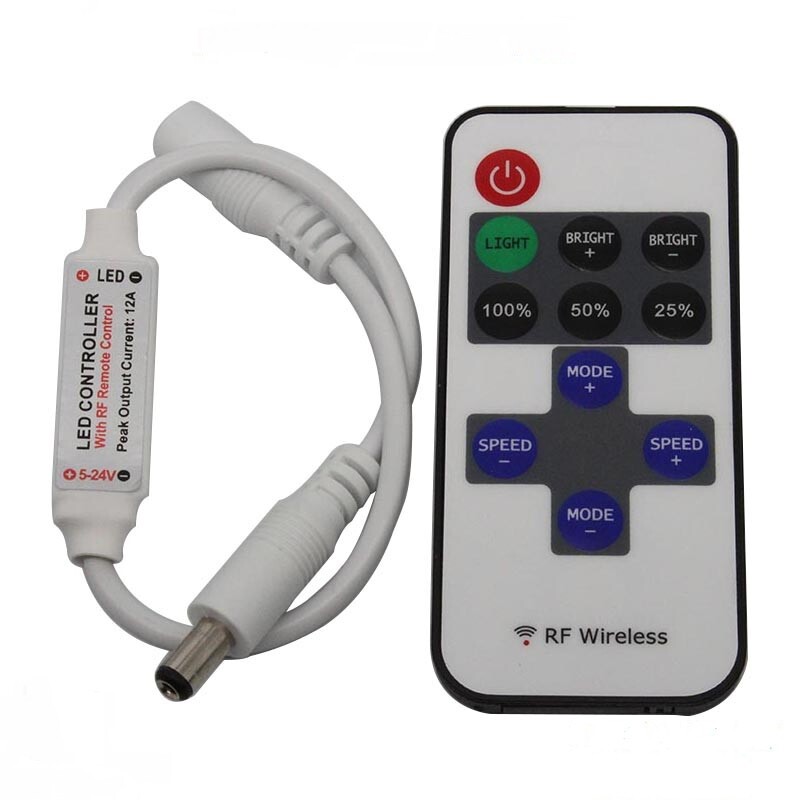 12V Dimmer Controller RF Wireless Remote Switch Controller for LED Strip Light