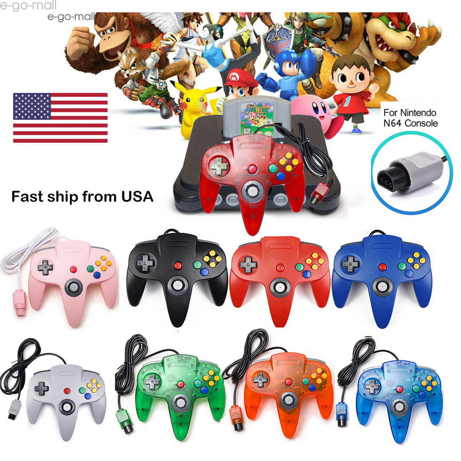 Classic N64 Replacement Controller  Wired N64 Upgraded Joystick for N64 Console