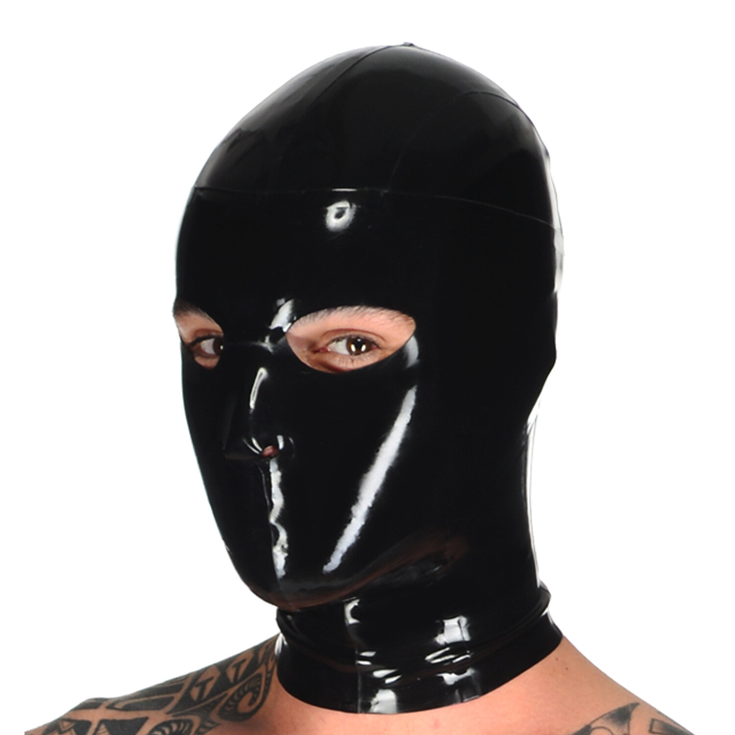 Latex Hood Open Eyes and Nose Holes Handmade Rubber Mask Club Wear Costumes