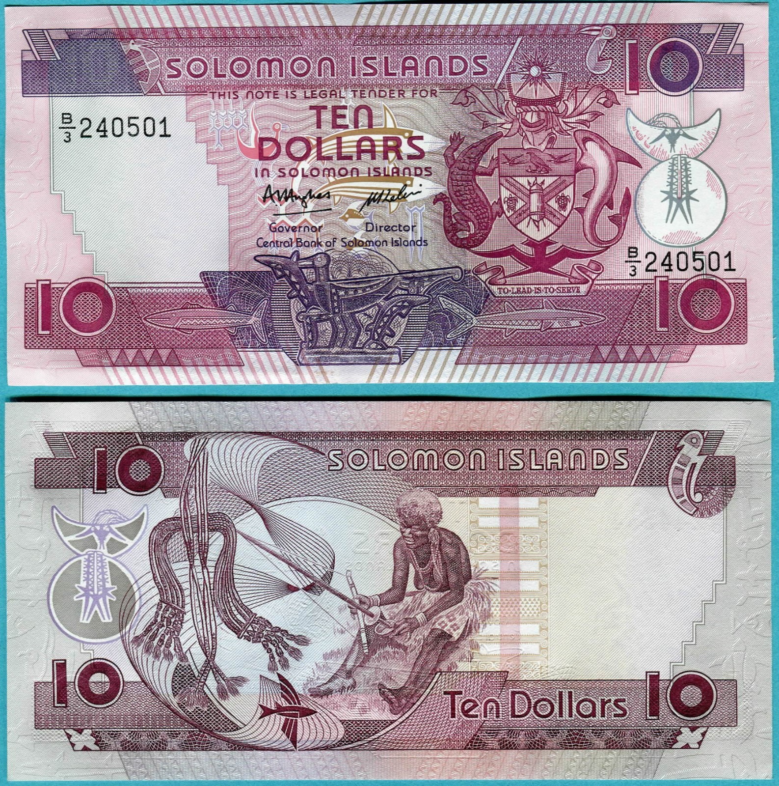 Solomon Islands 10 Dollars ND(1986) P15 UNC