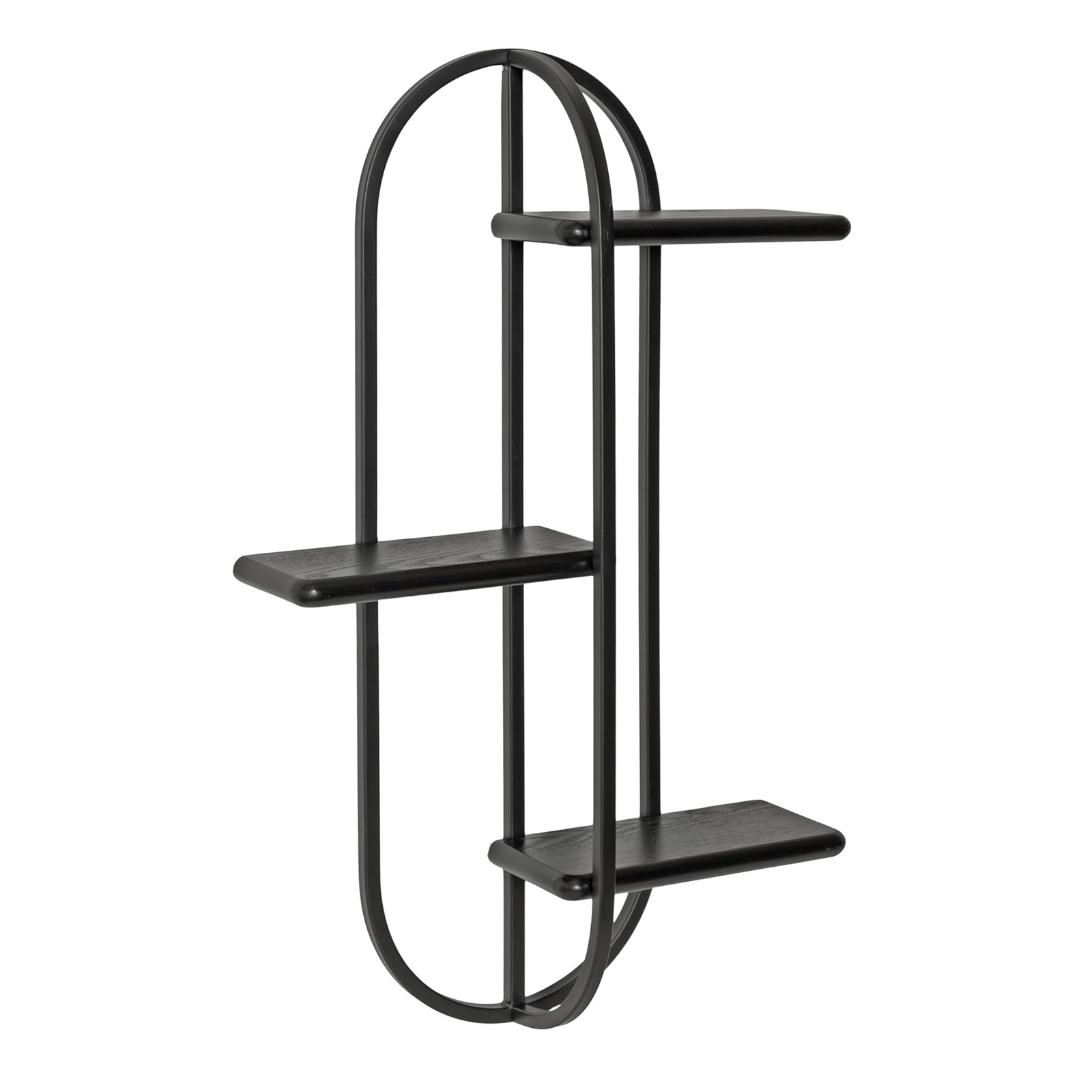 Ramos Modern Metal and Wood Bathroom Shelf, 18 x 6 x 30, Black, Contemporary ...