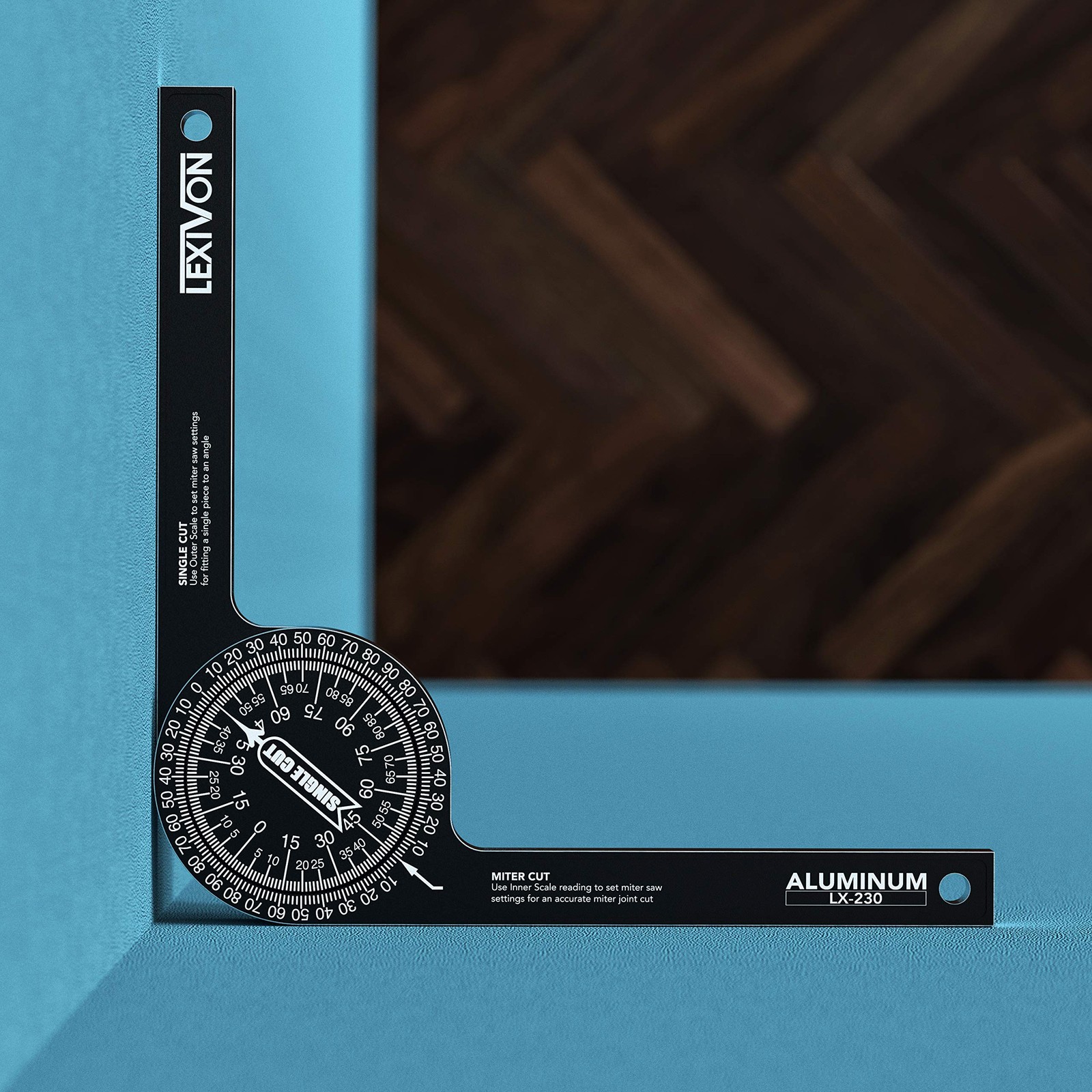 Aluminum Miter Saw Protractor | 7inch Rust Proof Angle Finder Featuring Precisio