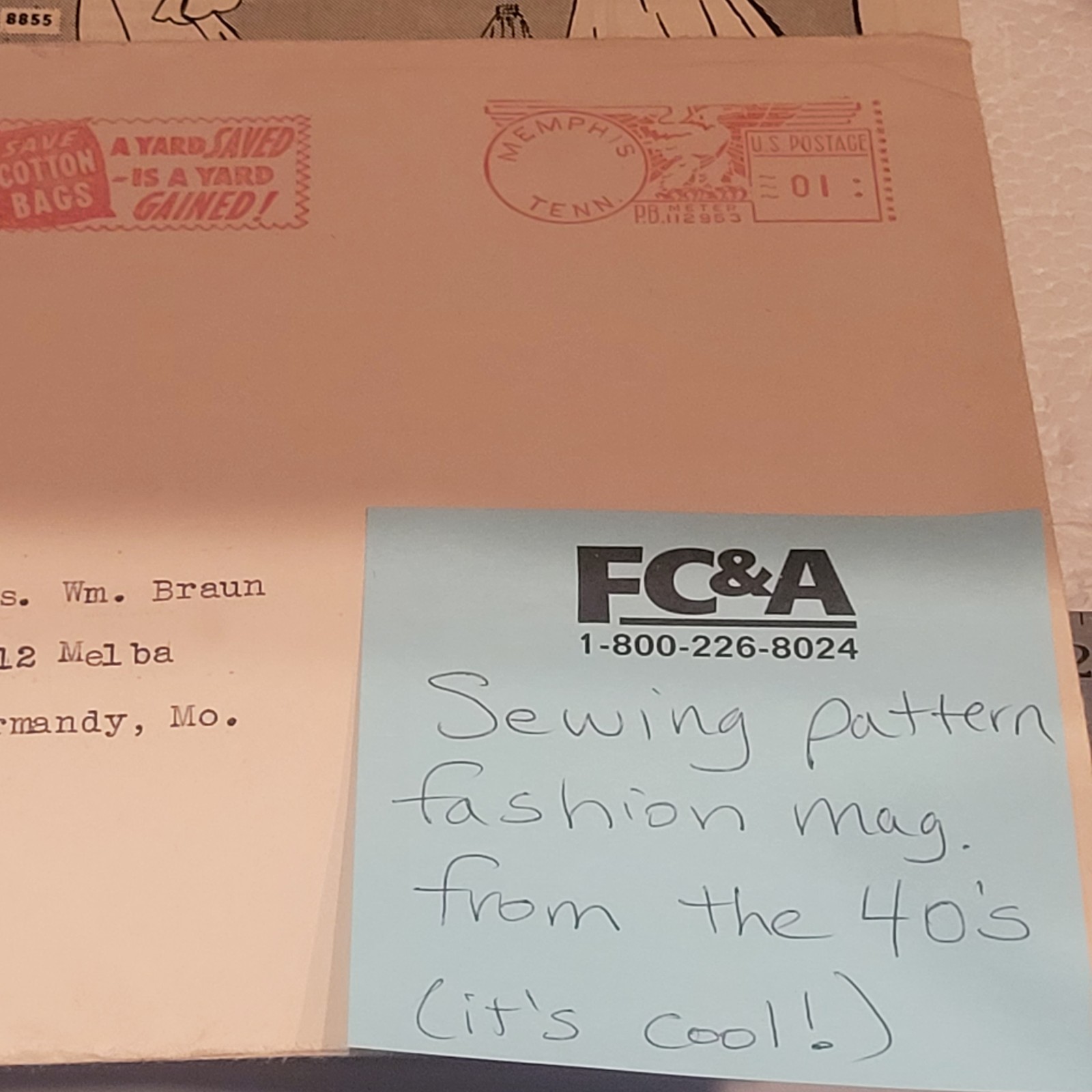 VTG Mail Order M.O. Sewing Patterns 1940s Bag Magic