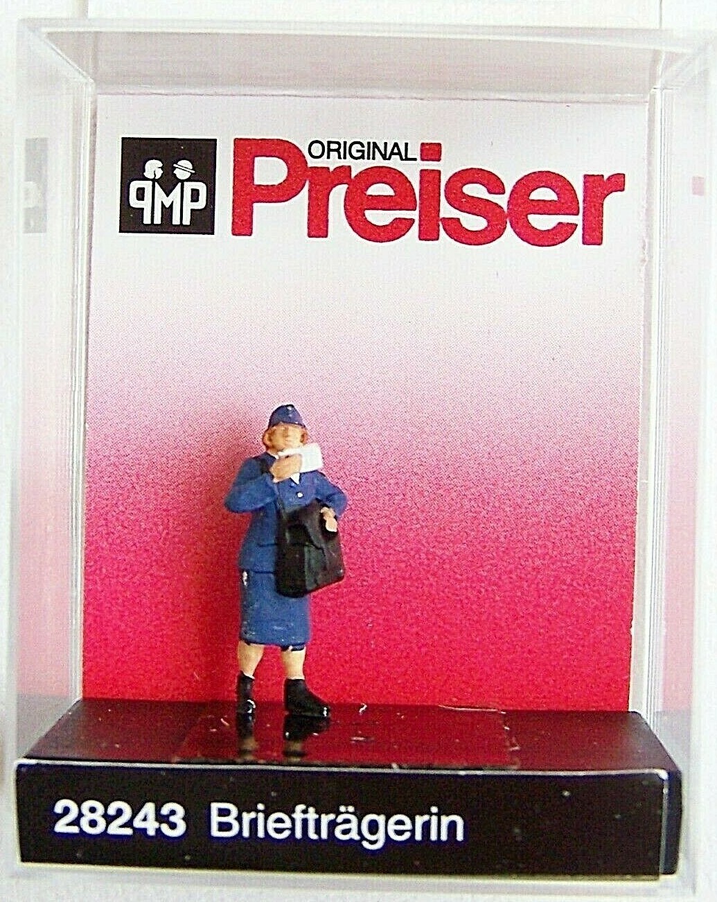 NEW  :  HO Preiser # 28243 German Woman Postal Letter Carrier Figure
