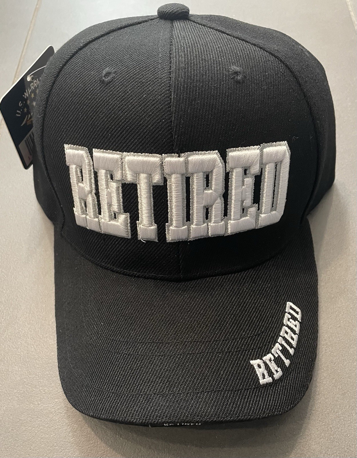 Retired Hat Baseball Cap Adjustable Black Hat Headwear (1 pack)