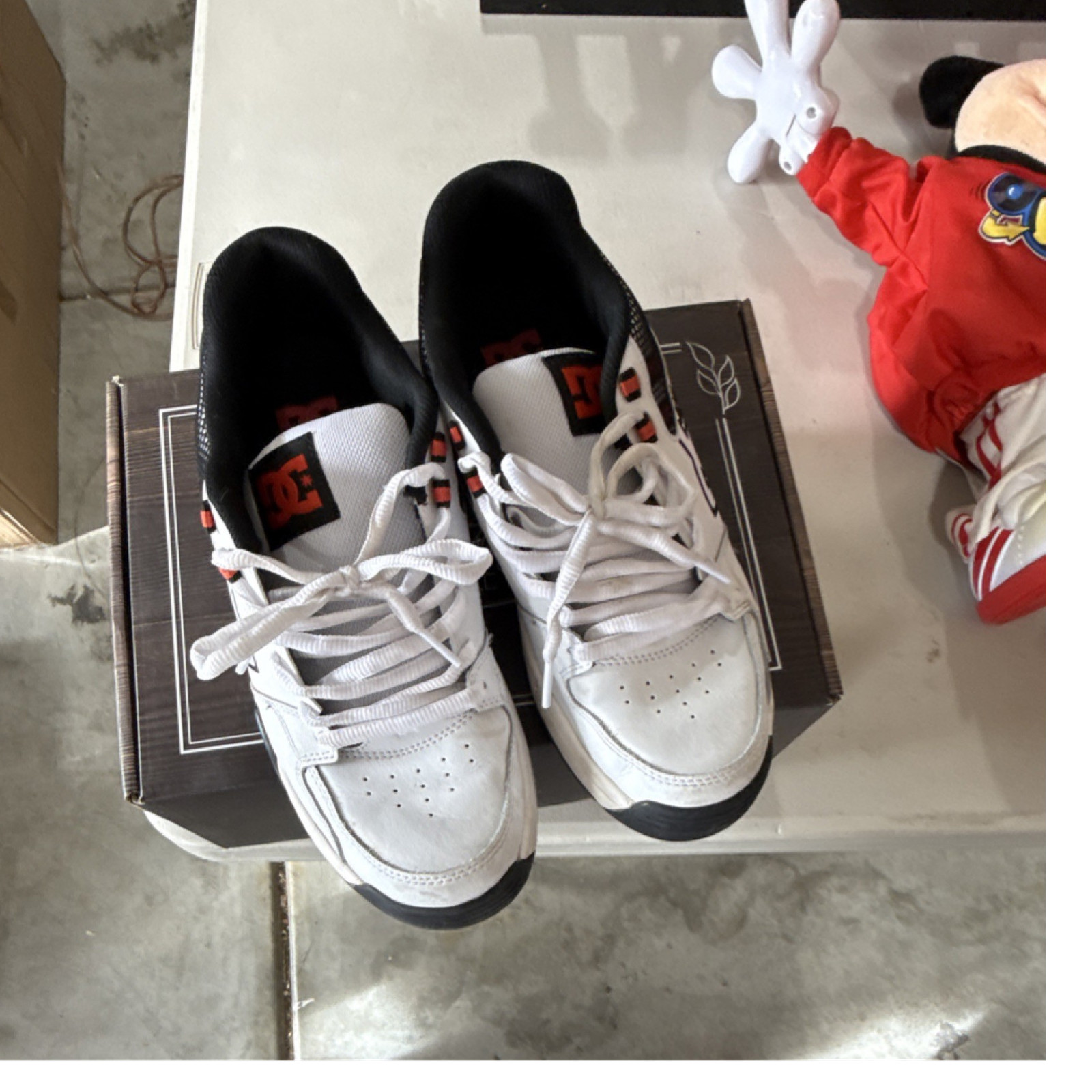 DC Shoes Men's Skateboarding Shoes White Black Red Medium Width US Size 8.5